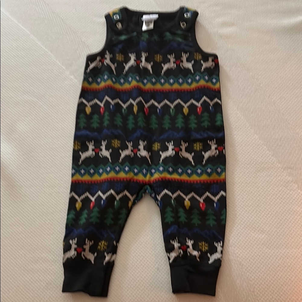 Hanna Andersson Kids Reindeer Romper - Black, Green, Blue